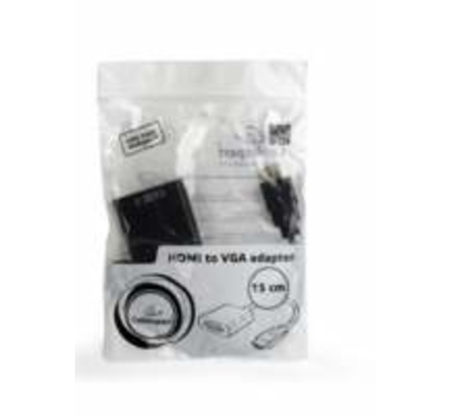 A-HDMI-VGA-04 | HDMI naar VGA Adapter | 0,15 m | Zwart
