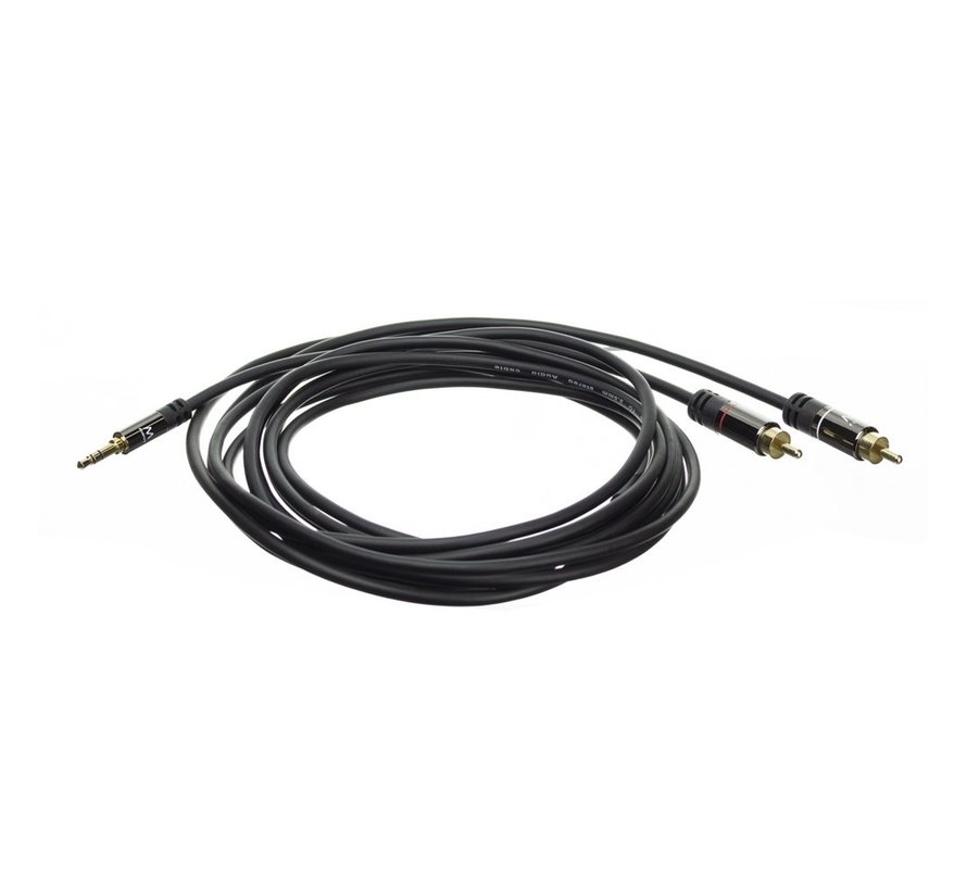 EW9237 audio kabel 1,5 m 3.5mm 2 x RCA Zwart
