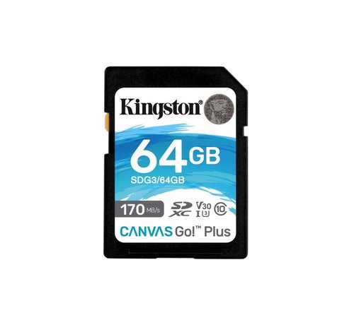 Kingston Technology Canvas Go! Plus flashgeheugen 64 GB SD UHS-I Klasse 10