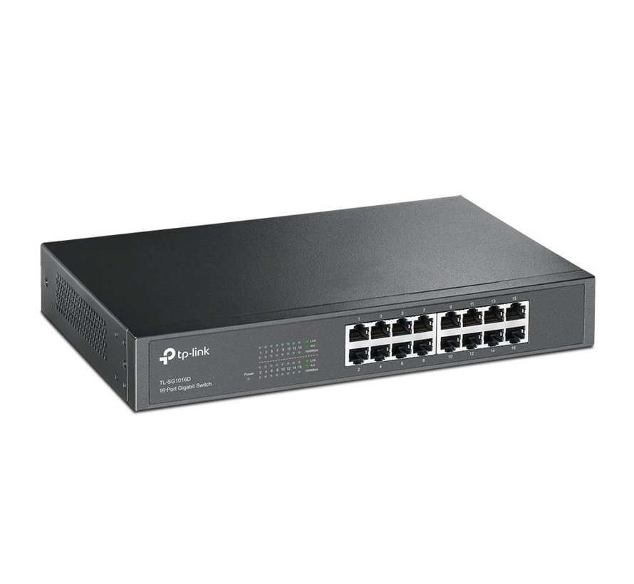 TP-LINK TL-SG1016D | Unmanaged Gigabit Ethernet Switch | 16 Poorten | Zwart