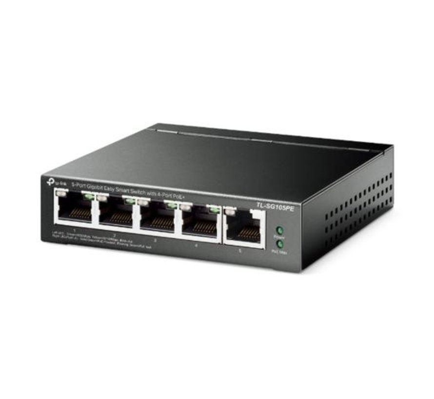 TL-SG105PE | 5-Poorts Gigabit Easy Smart Switch | 4x PoE+ | Managed