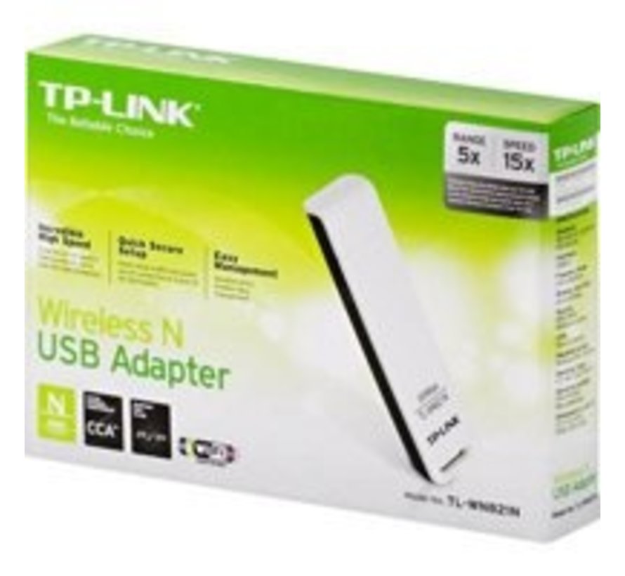 TL-WN821N | Wi-Fi 4 USB Adapter | 300 Mbps | 2,4 GHz | USB 2.0 | Zwart