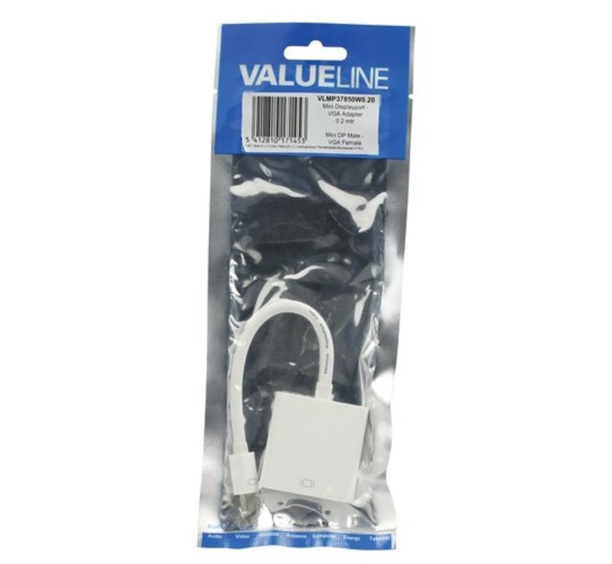 Valueline Mini DP - VGA, 0.2m 0,2 m Wit