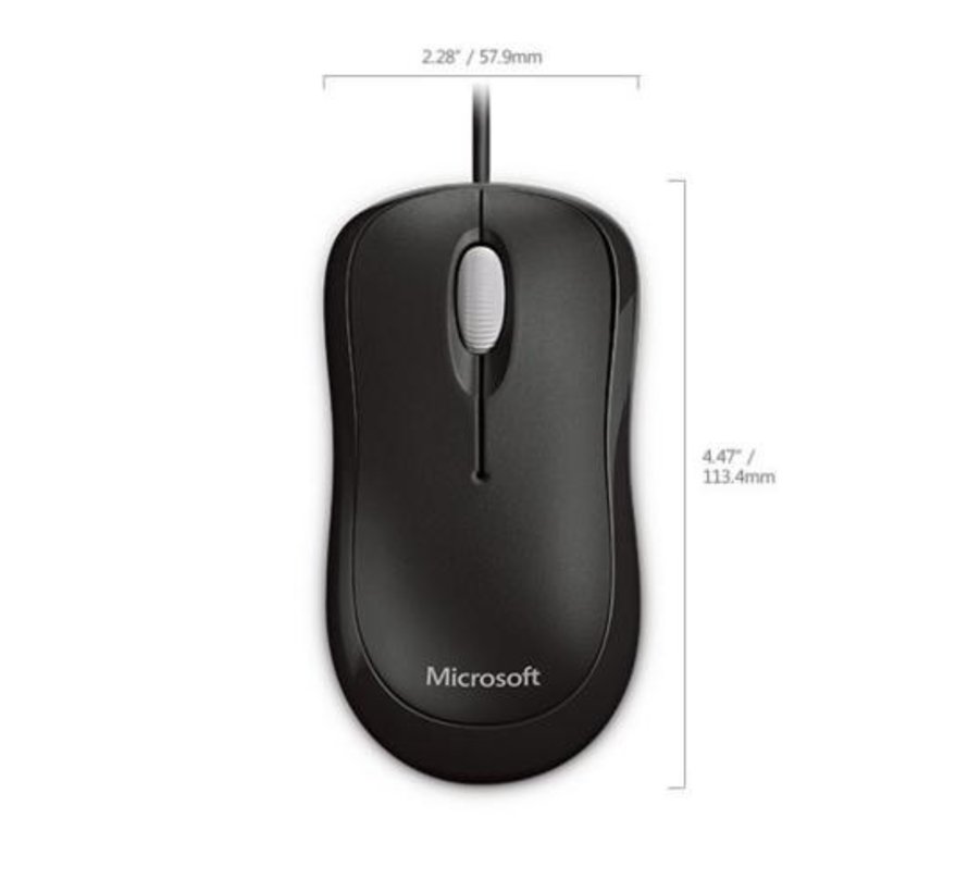 4YH-00007 | Bekabelde Muis | Links- en Rechtshandig | USB-A | 800 DPI | Zwart