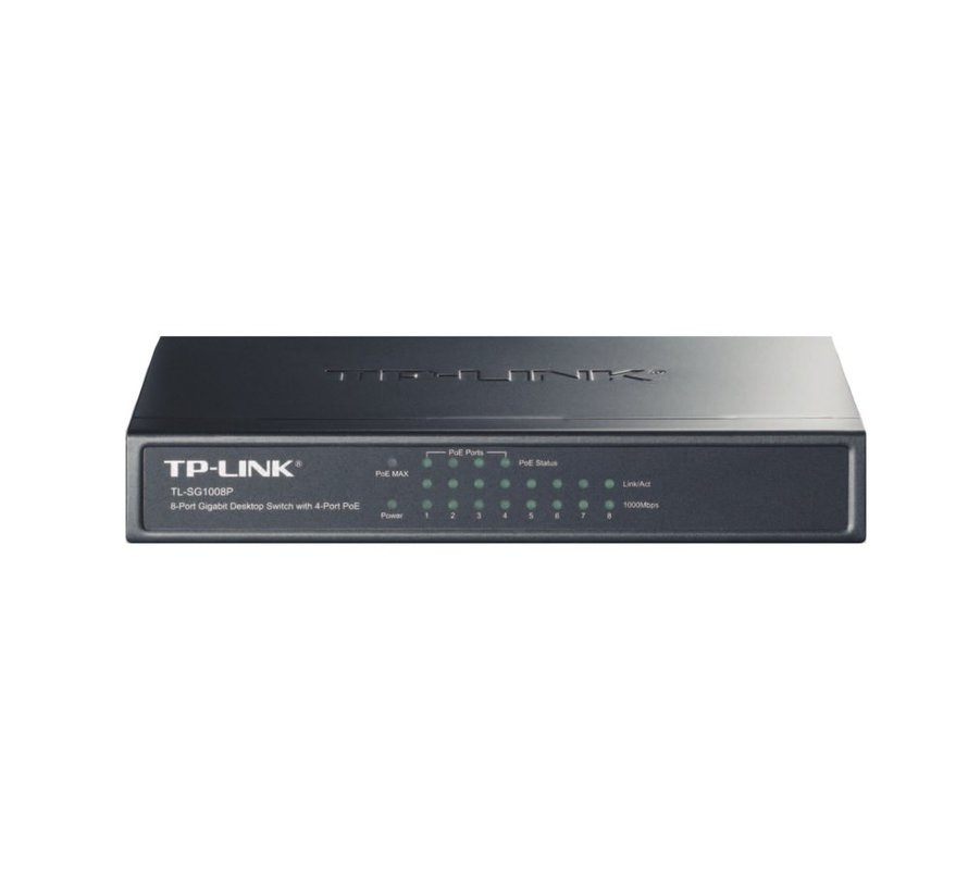 TP-LINK TL-SG1008P Gigabit Ethernet (10/100/1000) Power over Ethernet (PoE) Grijs