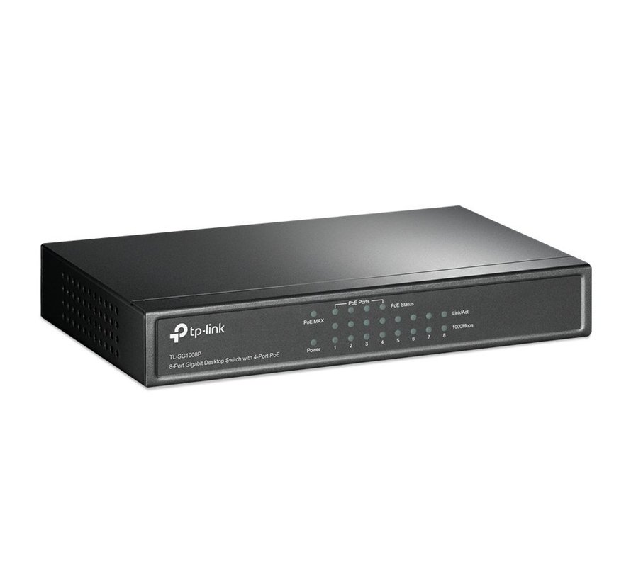 TP-LINK TL-SG1008P Gigabit Ethernet (10/100/1000) Power over Ethernet (PoE) Grijs