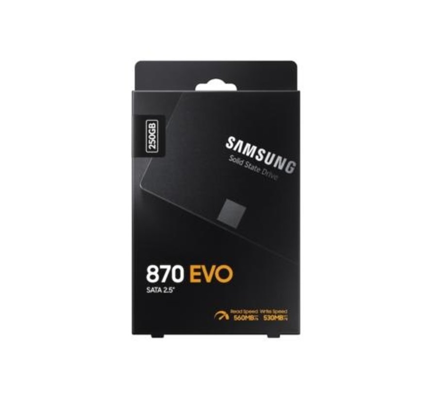 870 EVO | 250GB SATA SSD | 2.5'' | 560MB/s Lezen | 530MB/s Schrijven