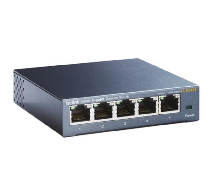 TL-SG105 | Unmanaged Switch | 5 Poorten | Gigabit Ethernet (10/100/1000 Mbps) | Zwart