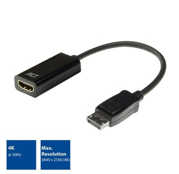 ACT AC7555 DisplayPort naar HDMI Adapter | Female | 4K | Zip Bag