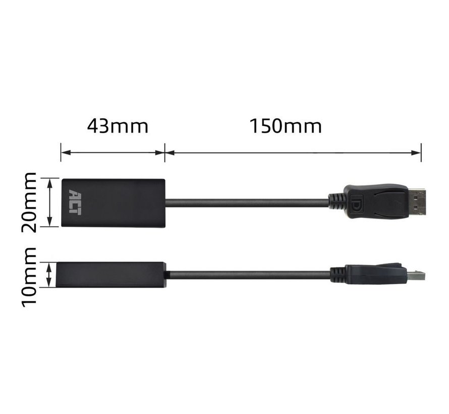 AC7555 DisplayPort naar HDMI Adapter | Female | 4K | Zip Bag