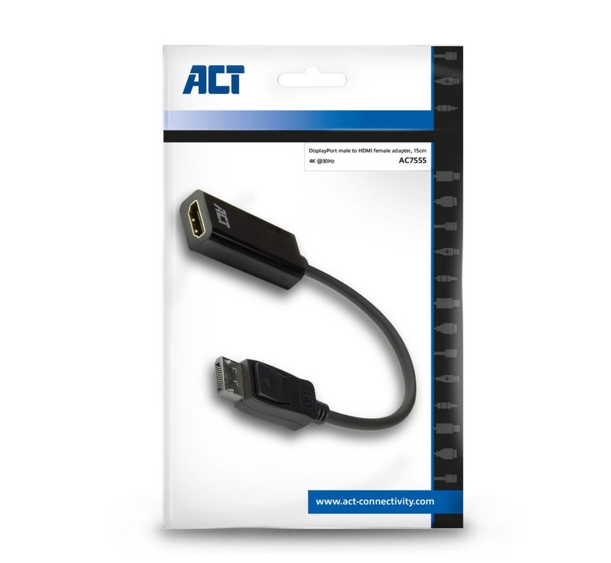 AC7555 DisplayPort naar HDMI Adapter | Female | 4K | Zip Bag