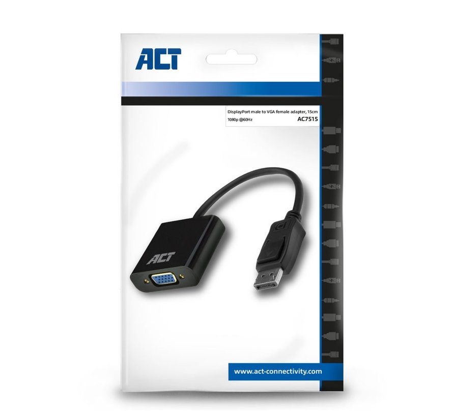 AC7515 DisplayPort naar VGA Adapter | Female | Zip Bag