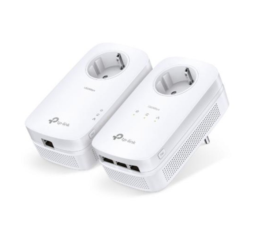 TL-PA8033P KIT | Powerline Adapter Set | 1300 Mbps | 3x Gigabit Ethernet | Met Stopcontact | Wit