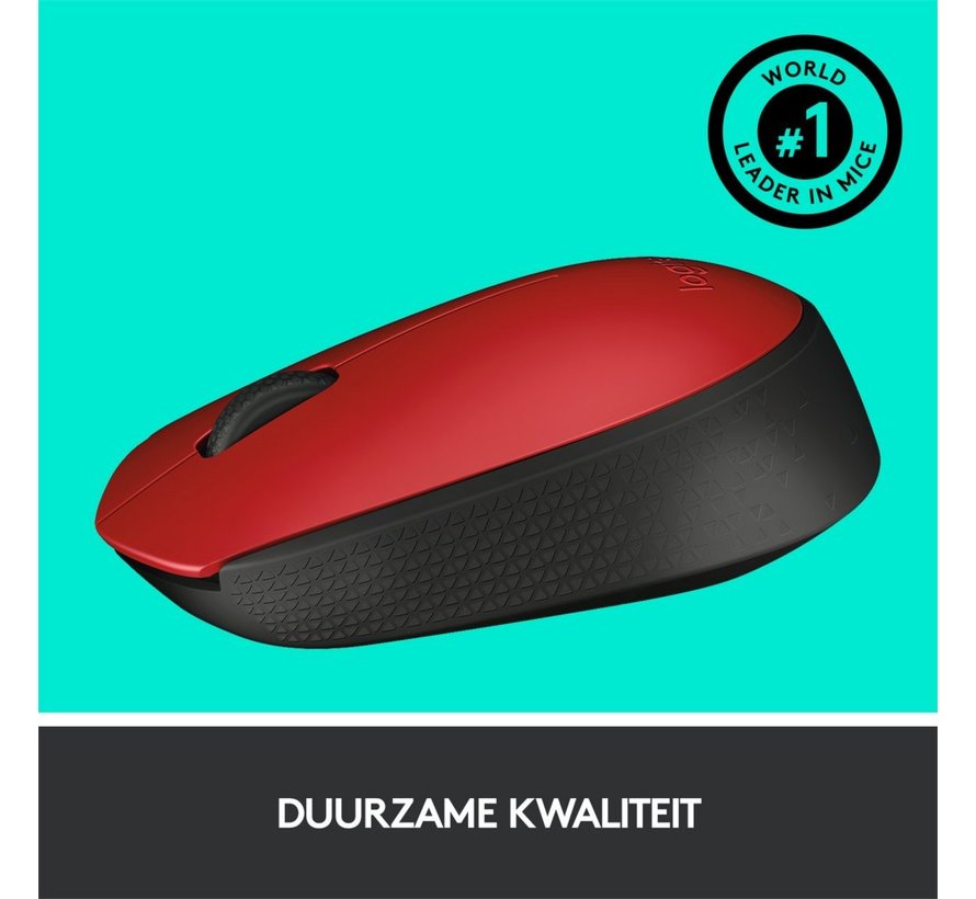 M171 | Ambidextrous Draadloze Muis | RF-Draadloos | 1000 DPI | Rood/Zwart