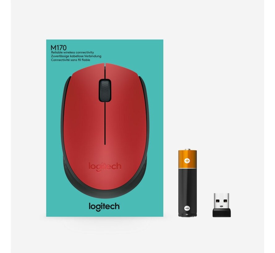 M171 | Ambidextrous Draadloze Muis | RF-Draadloos | 1000 DPI | Rood/Zwart