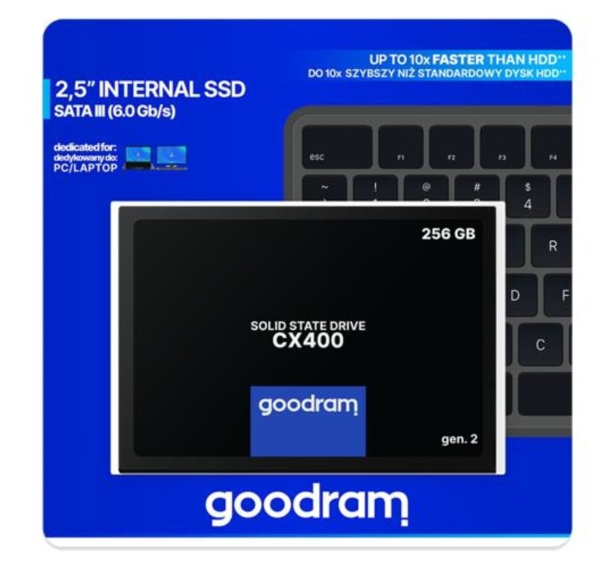 CX400 | 256GB SATA SSD | 2.5'' | 550MB/s Lezen | 480MB/s Schrijven