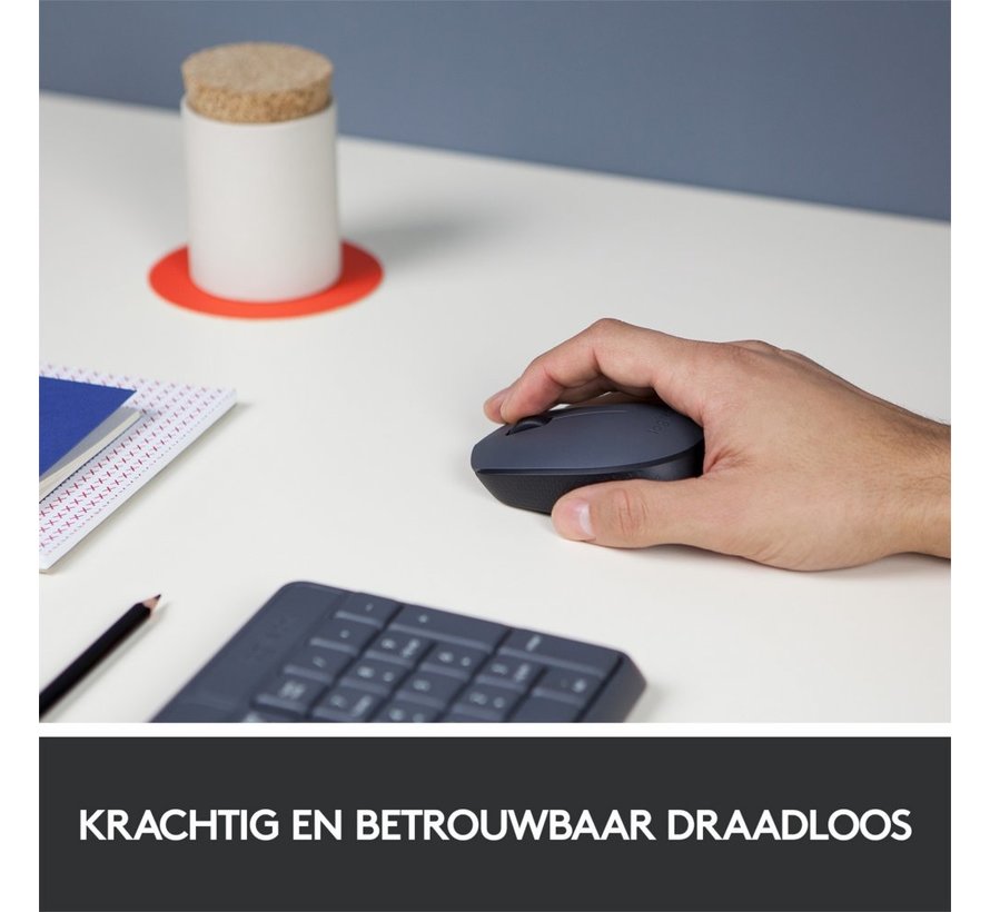 M170 | Draadloze Muis | Links- en Rechtshandig | RF | 1000 DPI | Grijs