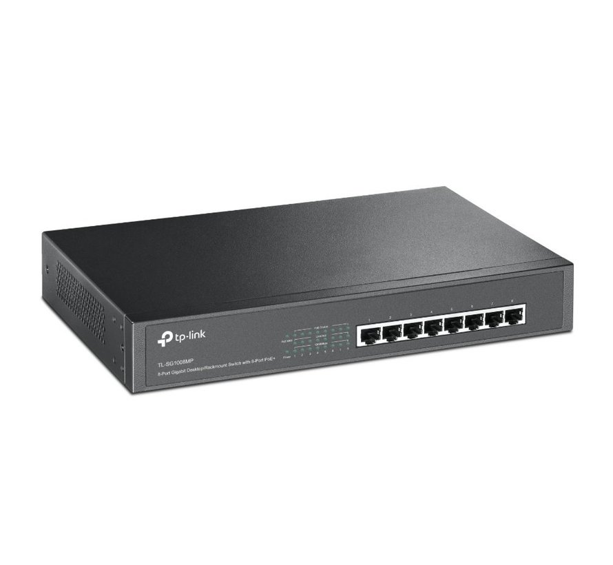 TP-LINK TL-SG1008MP Unmanaged Gigabit Ethernet (10/100/1000) Power over Ethernet (PoE) Zwart