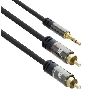 ACT AC3605 audio kabel 1,5 m 2 x RCA 3.5mm Zwart