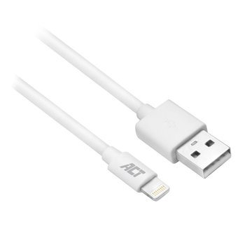 ACT AC3011 Lightning-kabel 1 m Wit