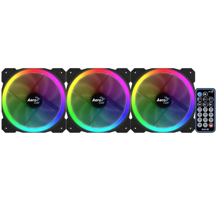 Orbit RC ARGB 3 Pack | 120mm Case Fans met Remote Control