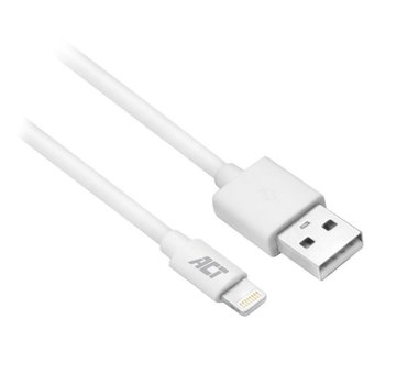 ACT AC3092 Lightning-kabel iOS 1 m Wit