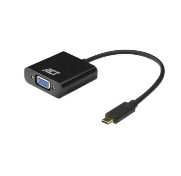 ACT AC7300 video kabel adapter 0,15 m USB Type-C VGA (D-Sub) Zwart