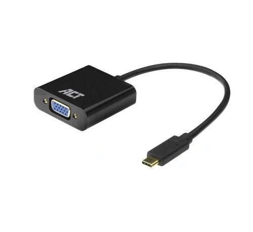 ACT AC7300 video kabel adapter 0,15 m USB Type-C VGA (D-Sub) Zwart