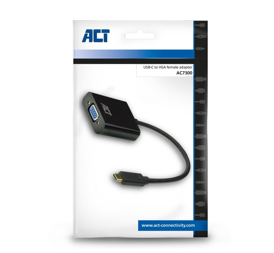 AC7300 | USB-C naar VGA Adapter | 0,15 m | Zwart