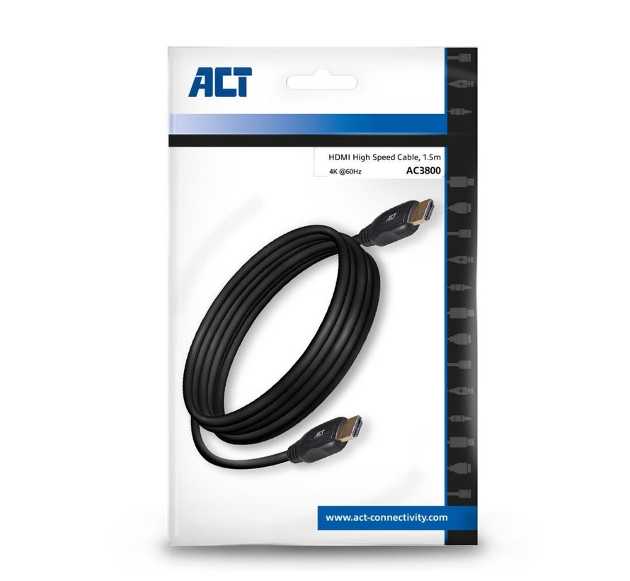AC3800 HDMI kabel 1,5 m HDMI Type A (Standaard) Zwart