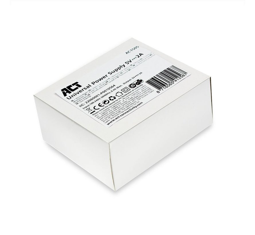 AC1505 | Universele Adapter | 5V - 2A | 1.4 Meter