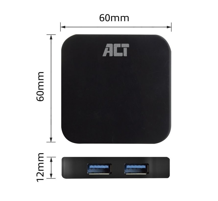 AC6410 interface hub USB 3.2 Gen 2 (3.1 Gen 2) Type-C 5000 Mbit/s Zwart