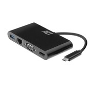 ACT AC7330 | Docking Station | USB-C | HDMI + VGA + USB | Zwart