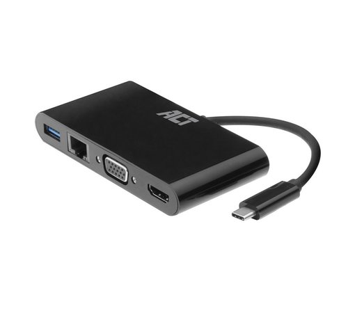 ACT AC7330 | Docking Station | USB-C | HDMI + VGA + USB | Zwart
