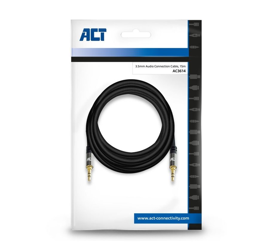 AC3614 audio kabel 15 m 3.5mm Zwart