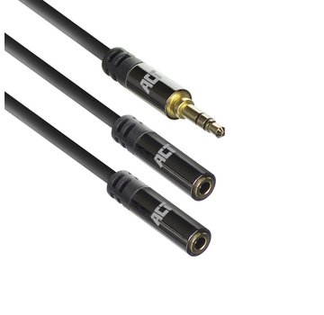 ACT AC3620 audio kabel 0,15 m 3.5mm 2 x 3.5mm Zwart