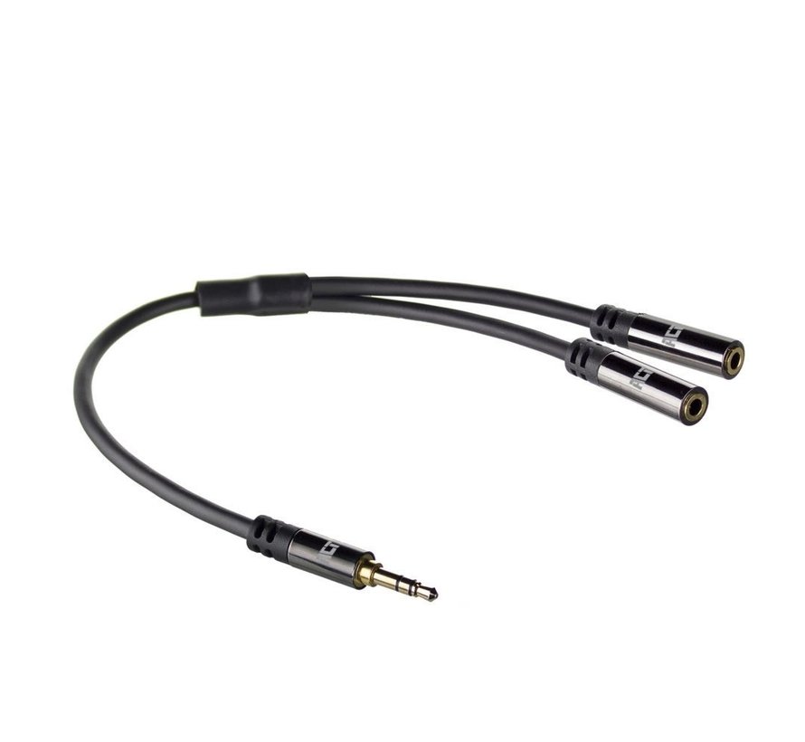 AC3620 audio kabel 0,15 m 3.5mm 2 x 3.5mm Zwart