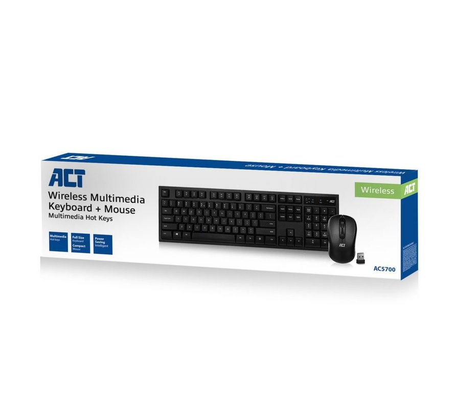AC5700 toetsenbord RF Draadloos QWERTY US International Zwart