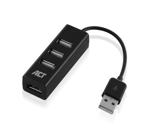 ACT AC6205 interface hub USB 2.0 480 Mbit/s Zwart