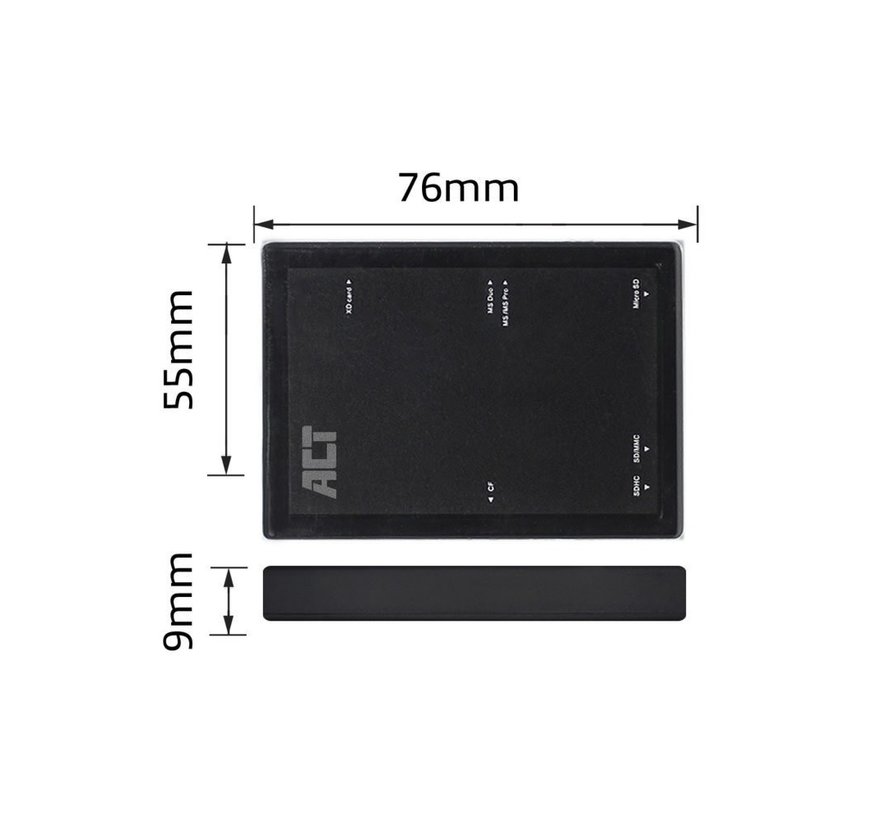 AC6370 | USB 3.2 Gen1 Geheugenkaartlezer | Type-A | Zwart