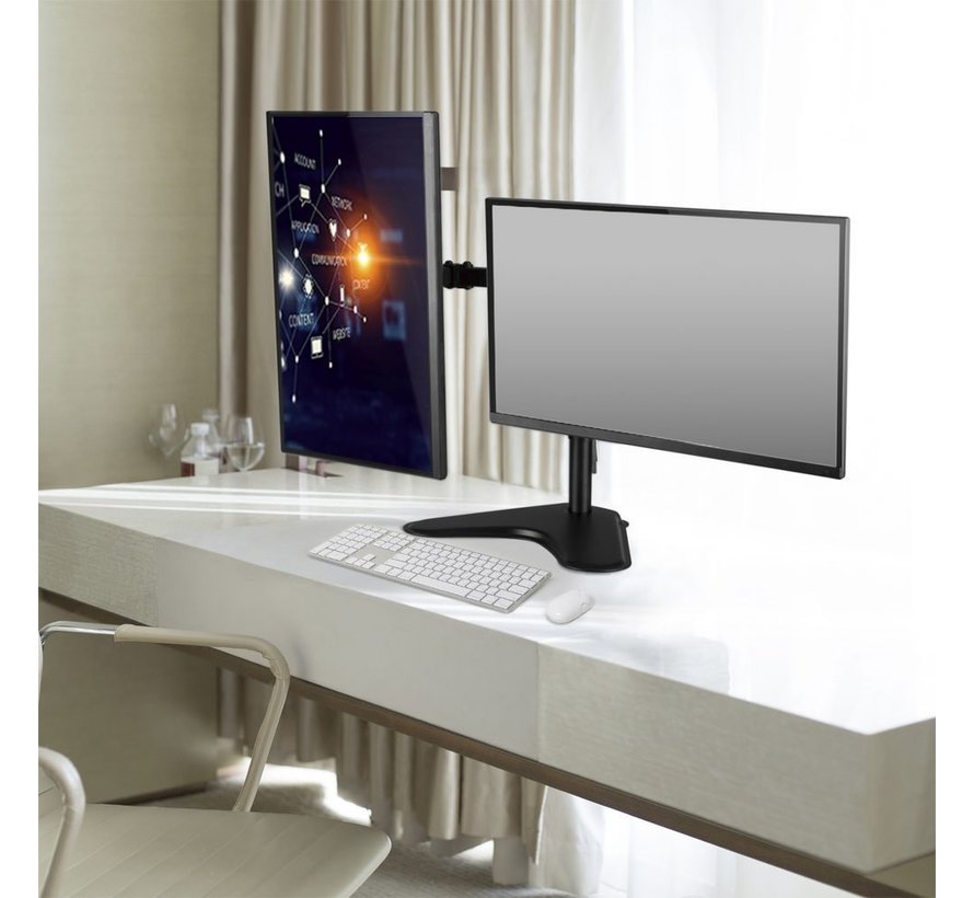 AC8320 | Verstelbare Monitor-bureausteun | Tot 32" | Max 8kg | VESA 100x100 | 2 Monitoren
