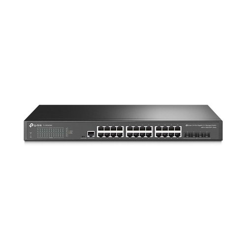 TP-Link TL-SG3428X | JetStream 24-Poorts Gigabit L2+ Managed Switch | 4x 10G SFP+ | Omada SDN | Rackmount | Zwart