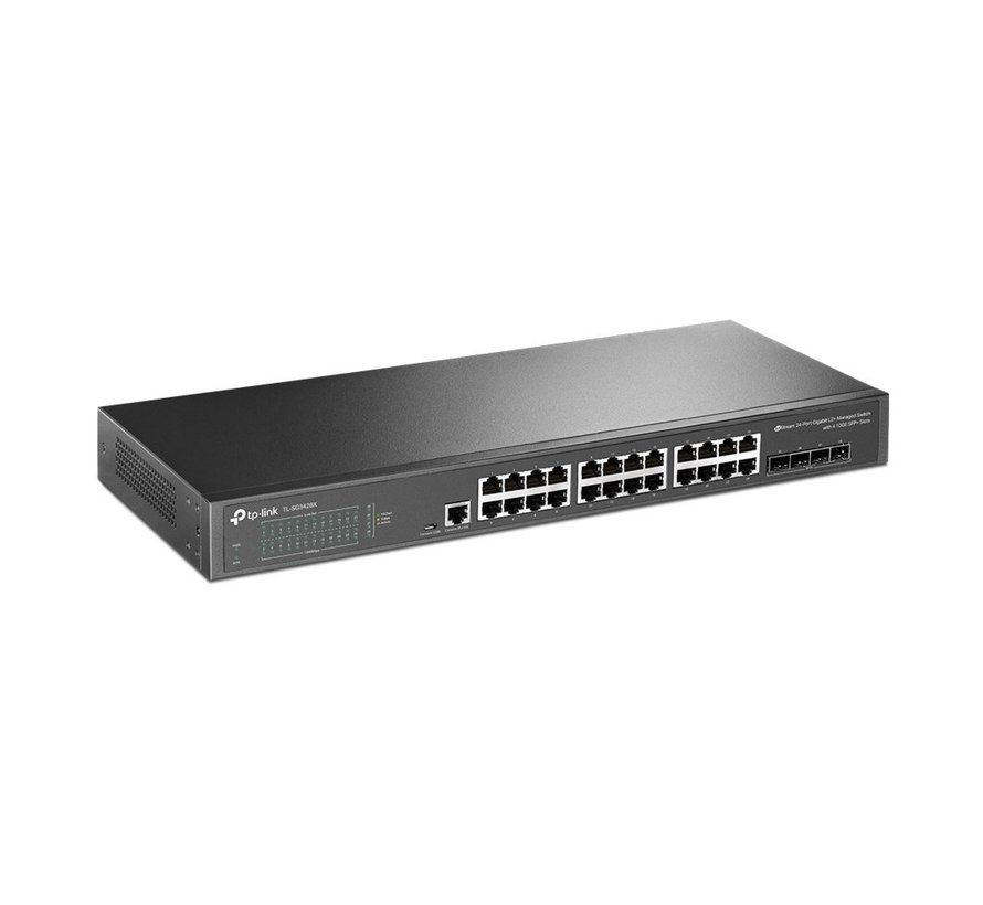 TL-SG3428X | JetStream 24-Poorts Gigabit L2+ Managed Switch | 4x 10G SFP+ | Omada SDN | Rackmount | Zwart