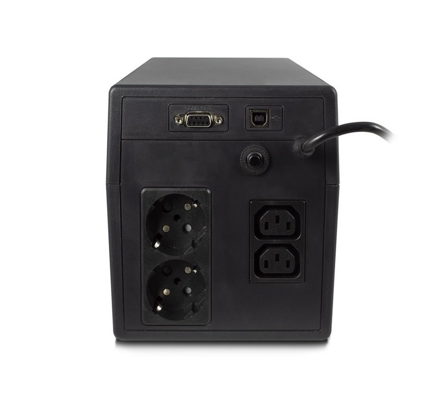 Line-Interactive UPS AC2310 | 1000 VA Vermogen | 4 Uitgangen | Spanningstabilisatie met AVR | Beveiliging bij Netstoringen