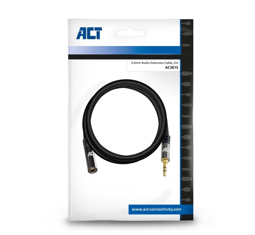 AC3615 audio kabel 2 m 3.5mm Zwart