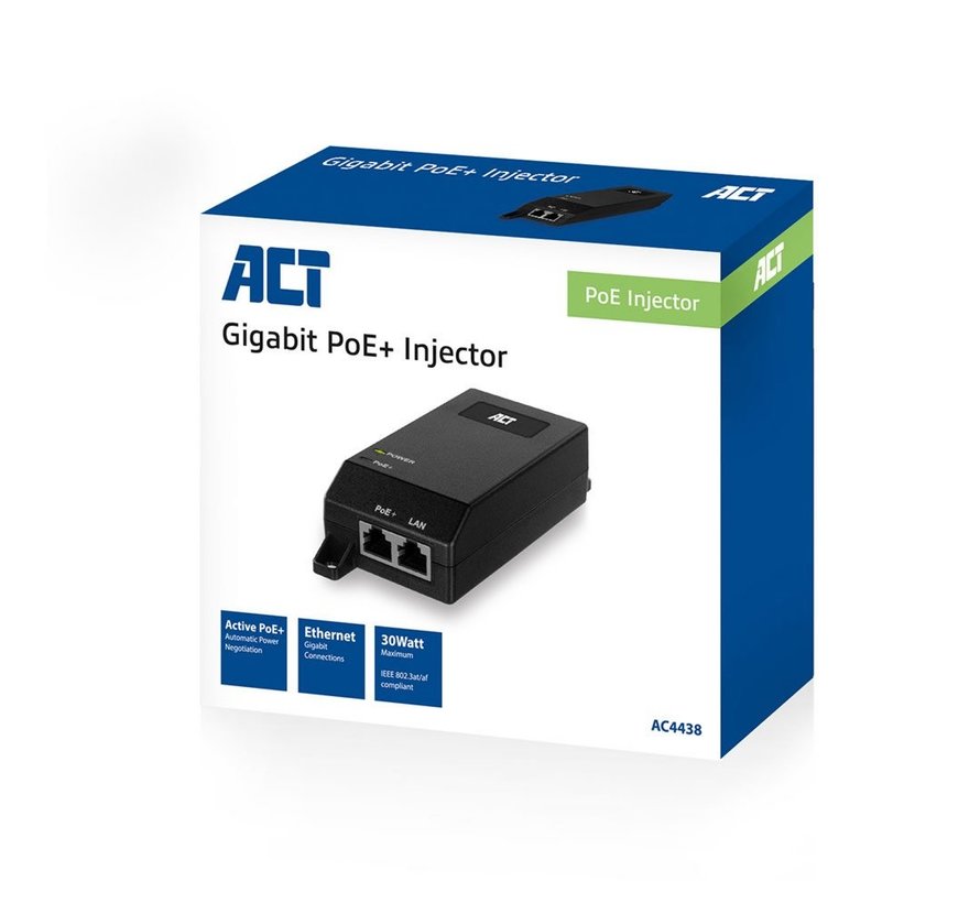 AC4438 Gigabit PoE+ Injector 30W