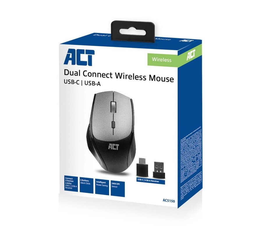 AC5150 | Draadloze Muis | Rechtshandig | RF | IR LED | 2400 DPI
