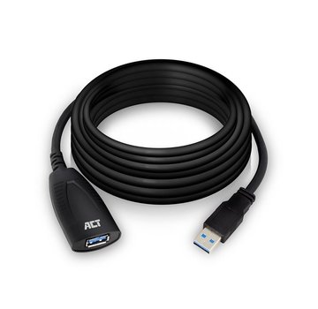ACT AC6105 | USB 2.0 Booster | 5m | Zwart