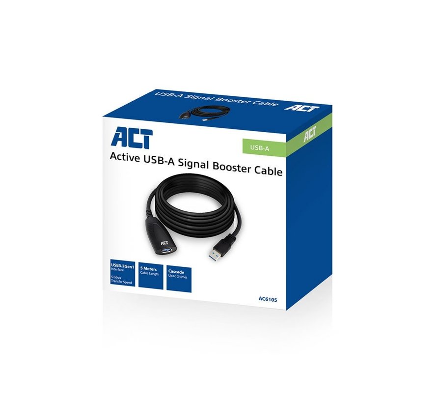 AC6105 | USB 2.0 Booster | 5m | Zwart