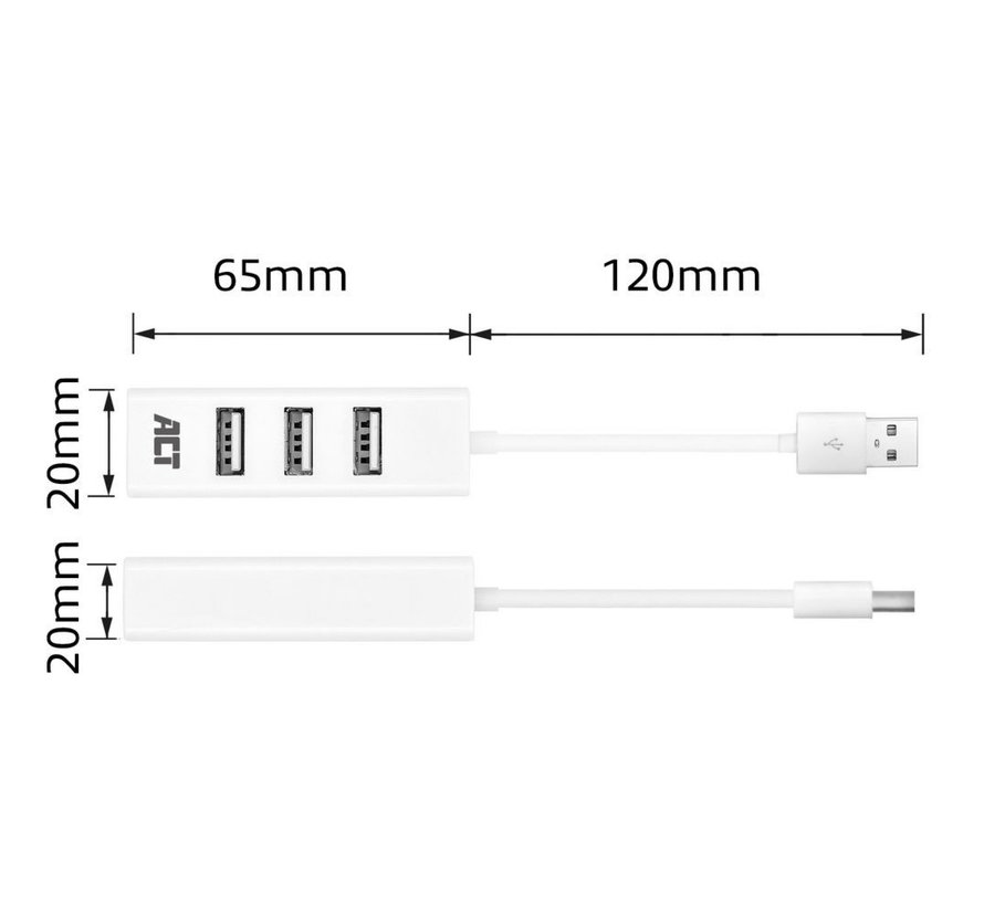 AC6200 interface hub USB 2.0 480 Mbit/s Wit